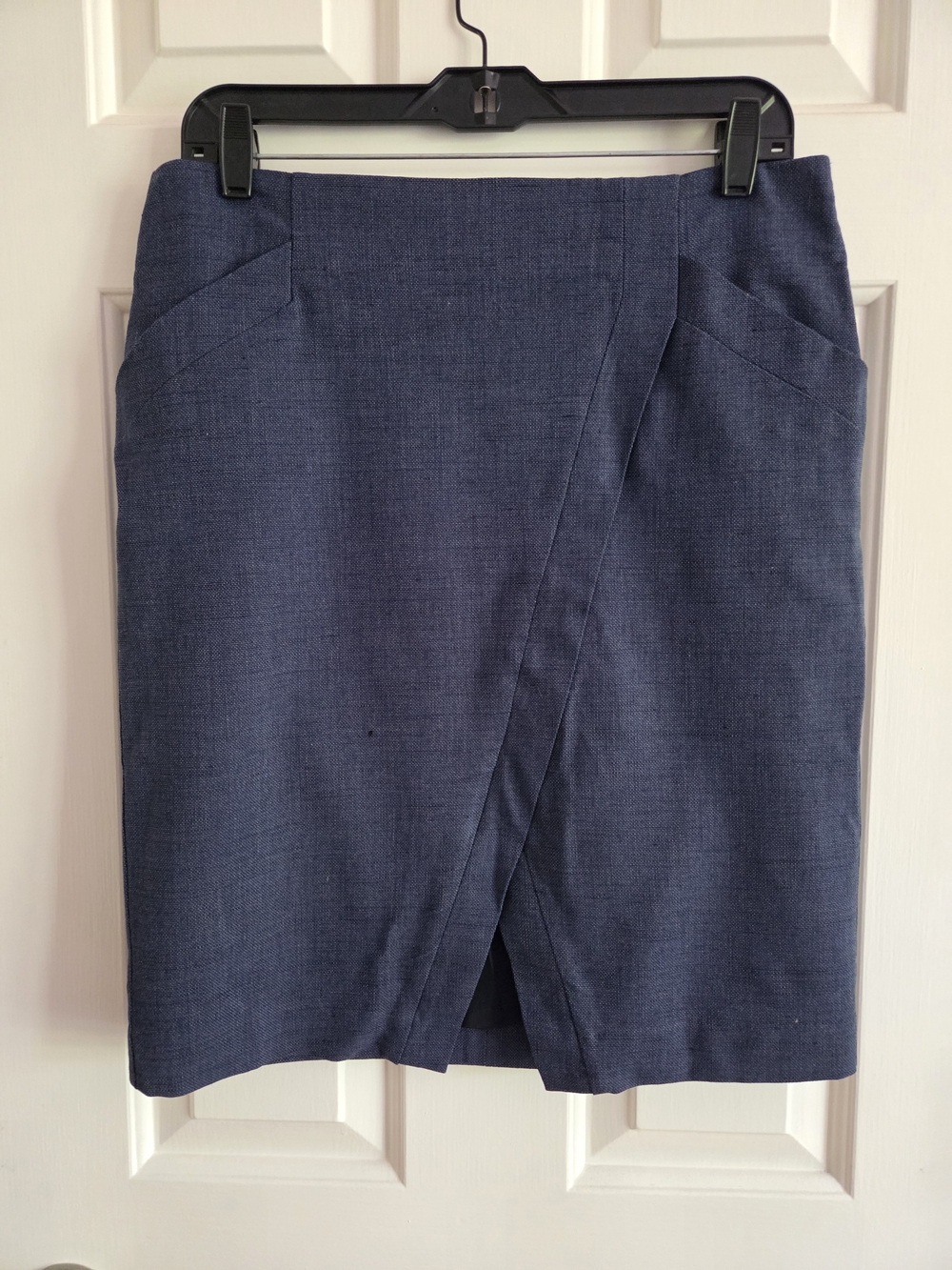 LOFT Navy Wrap-Front Pencil Skirt